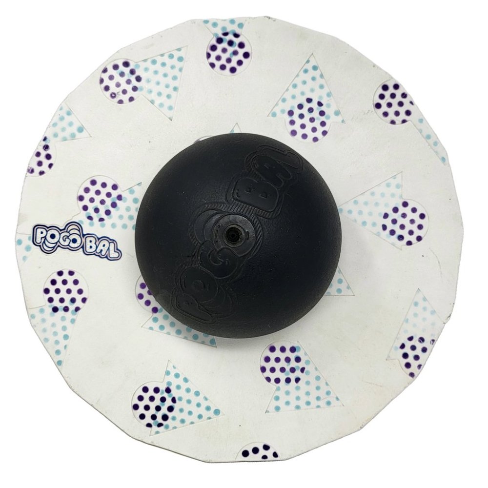 Rare Vintage 1987‎ Pogo Bal White Purple Blue Polka Dot Black Ball Works Great